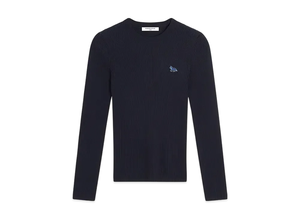 Maison Kitsune Baby Fox Patch Fine Rib Jumper "Navy"