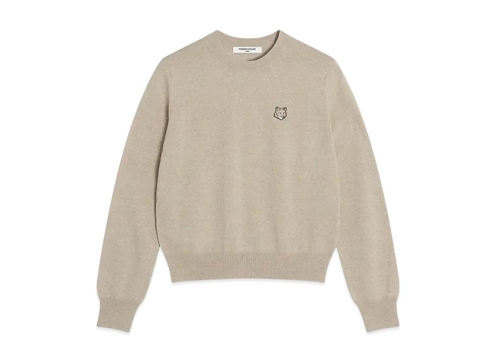 Maison Kitsune Bold Fox Head Patch Regular Jumper "Light Beige Melange"