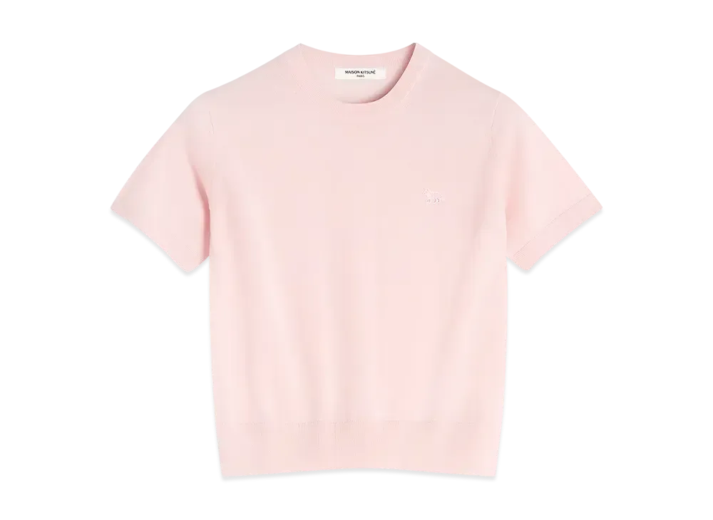 Maison Kitsune Baby Fox Patch Regular Short Sleeve Jumper "Rosewater"