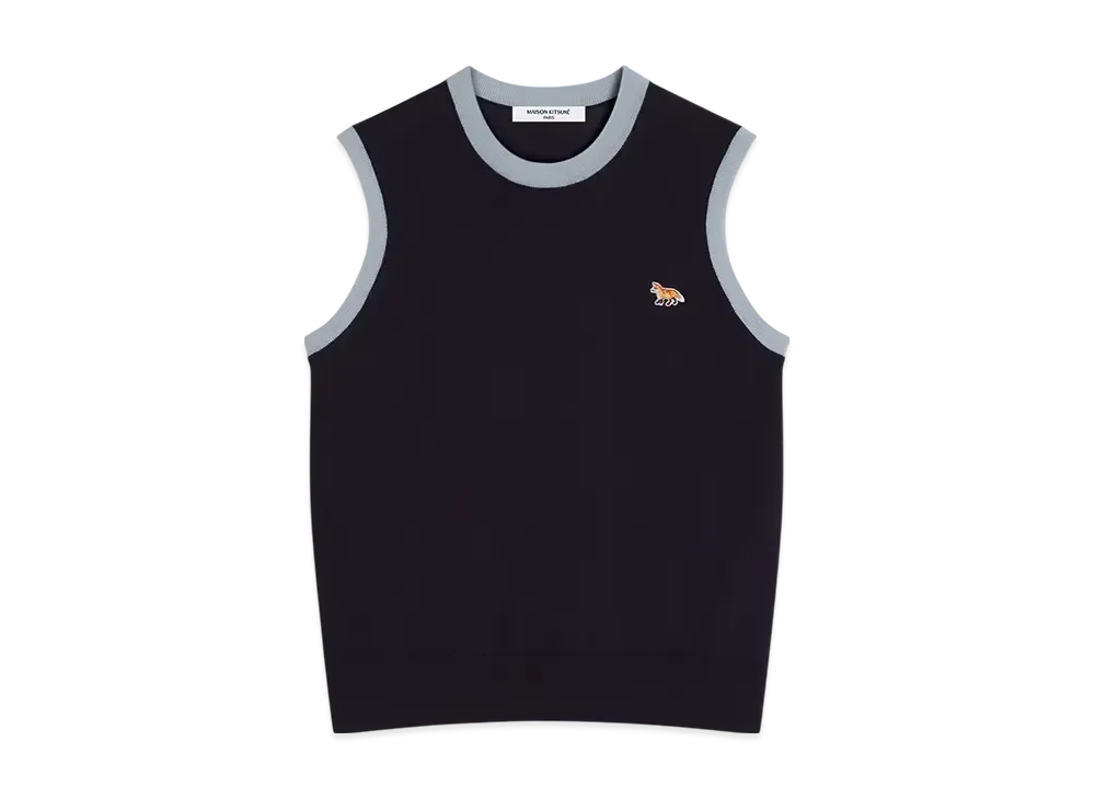 Maison Kitsune Baby Fox Patch Knit Top "Navy"