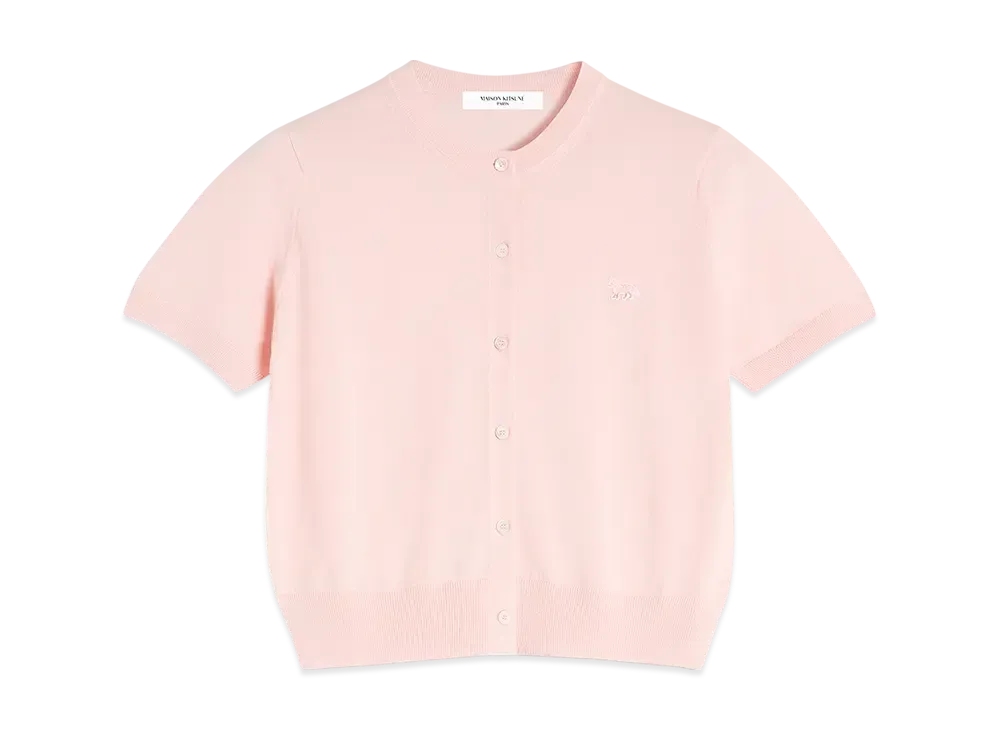 Maison Kitsune Baby Fox Regular Short Sleeve Cardigan "Rosewater"