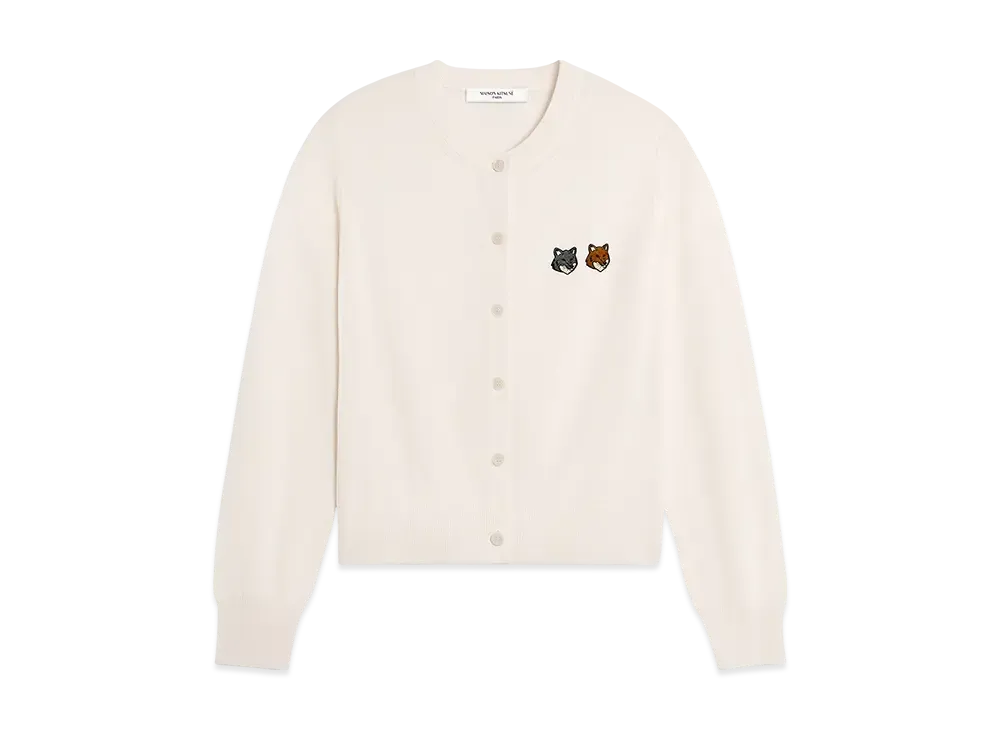 Maison Kitsune Double Bold Fox Head Patch Regular Cardigan "Latte"