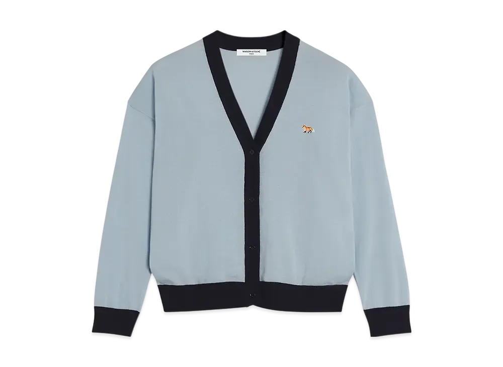 Maison Kitsune Baby Fox Patch Bicolor Comfort Cardigan "Hortensia"