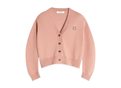 Maison Kitsune Bold Fox Head Patch Comfort Cardigan "Porcelaine Pink"