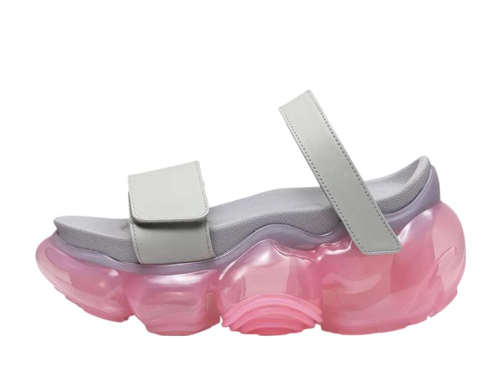 グラウンズ ムーピー レザー サンダル "グレー/ピンク"