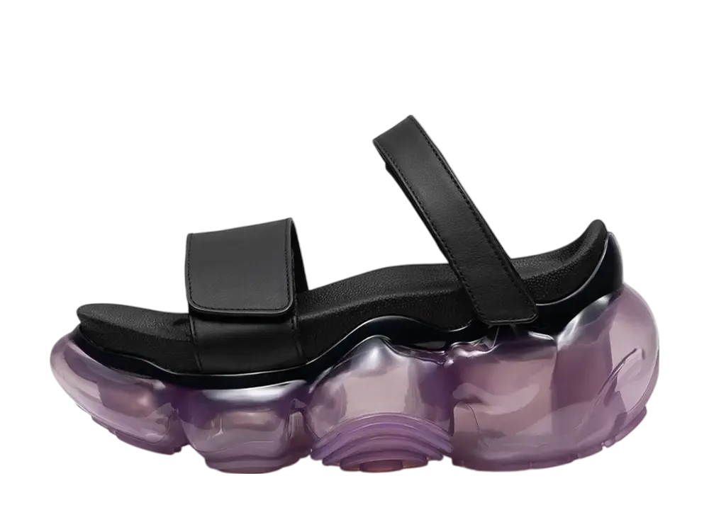 グラウンズ ムーピー レザー サンダル "ブラック/ライラック"