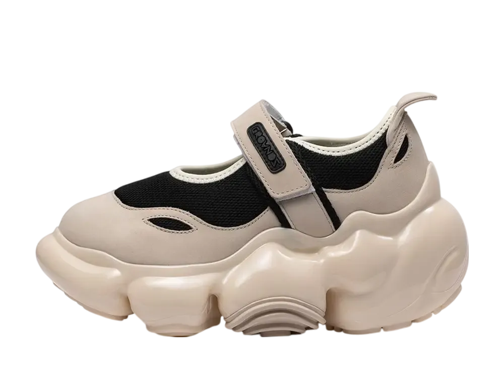 グラウンズ ウィメンズ ムーピー メリージェーン "ブラックバニラ/バニラソリッド"