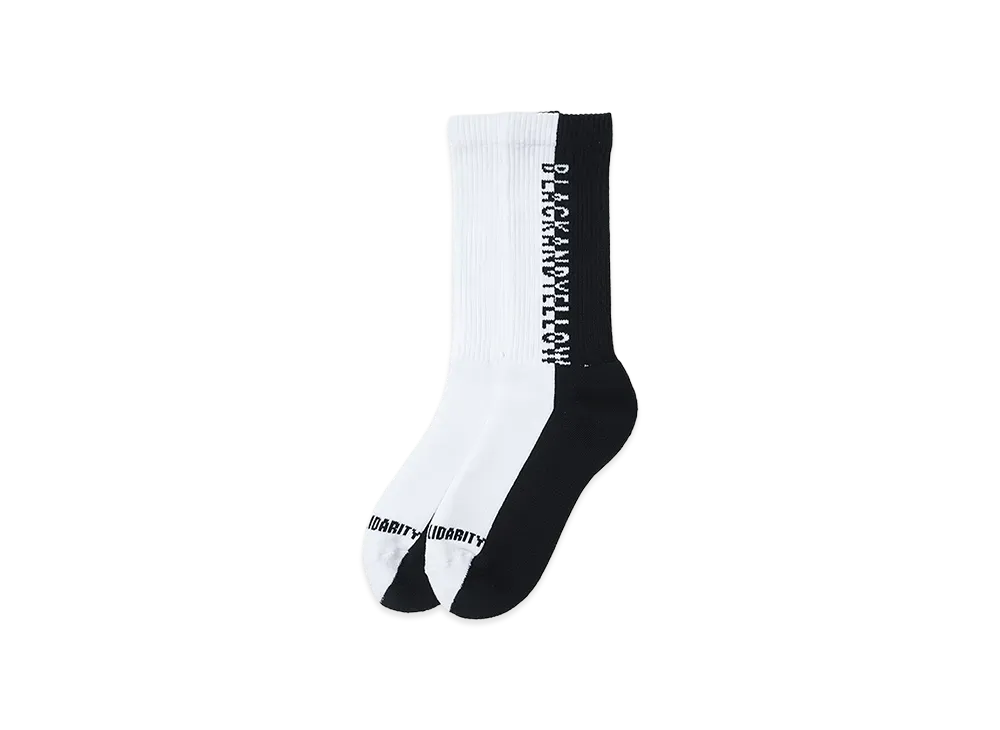 RATS TWO TONE PILE SOCKS "WHITE x BLACK"