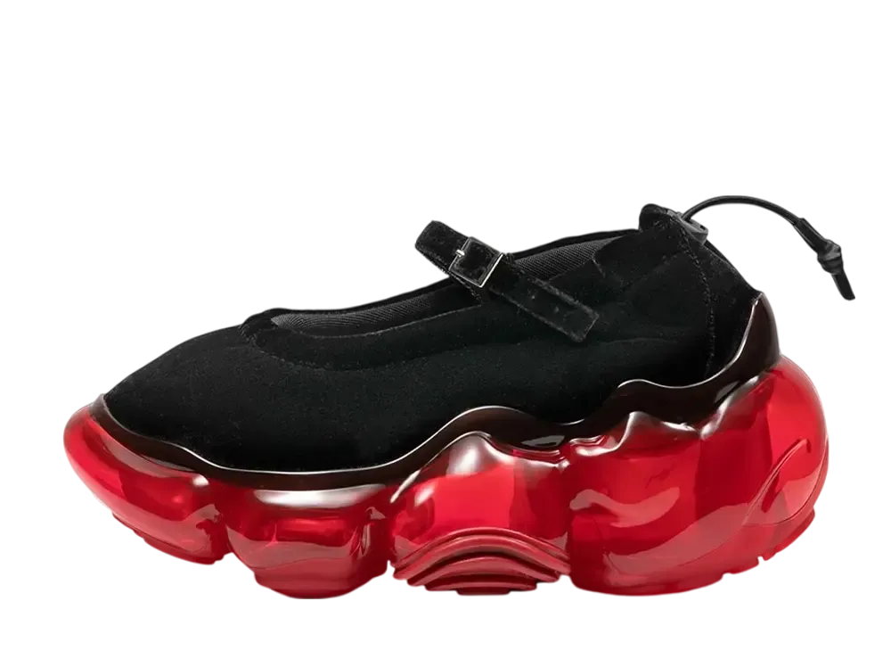 グラウンズ ウィメンズ ムーピー パンプス "ブラックベルベット/ブラッド"