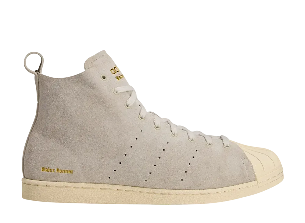 Wales Bonner × adidas Superstar High "Mist Stone/Wonder White/Gold Metallic"