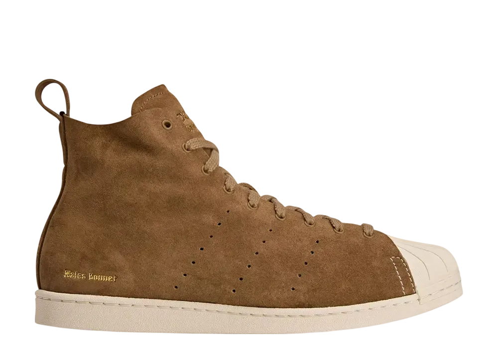 Wales Bonner × adidas Superstar High "Supplier Colour/Wonder White/Gold Metallic"