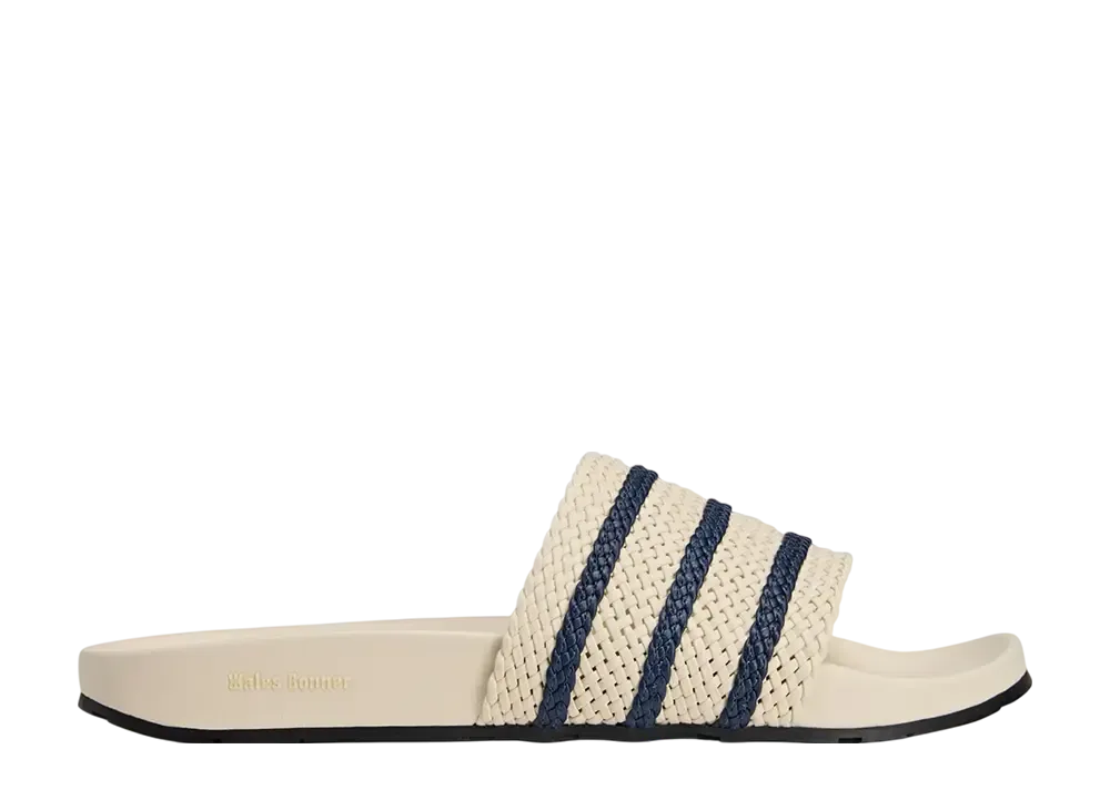 Wales Bonner × adidas Adilette "Wonder White/Wonder White/Night Indigo"