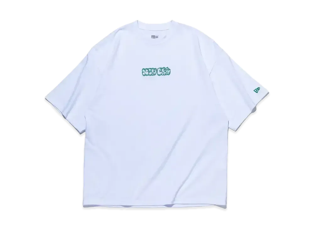 ニューエラ 半袖 オーバーサイズド コットン Tシャツ バブルロゴ "ホワイト"