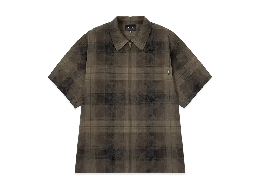 HUF Summer 25 Tie Dye Plaid Zip Shirt "Thyme"