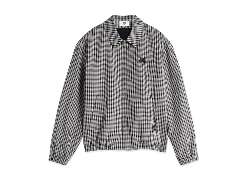 Maison Kitsune Elasticated Zip Blouson "Slate Grey Check"