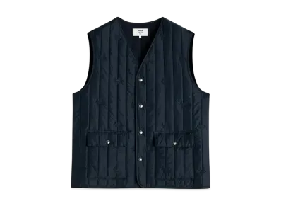 Maison Kitsune Sleeveless Quilting Vest "Slate Grey"