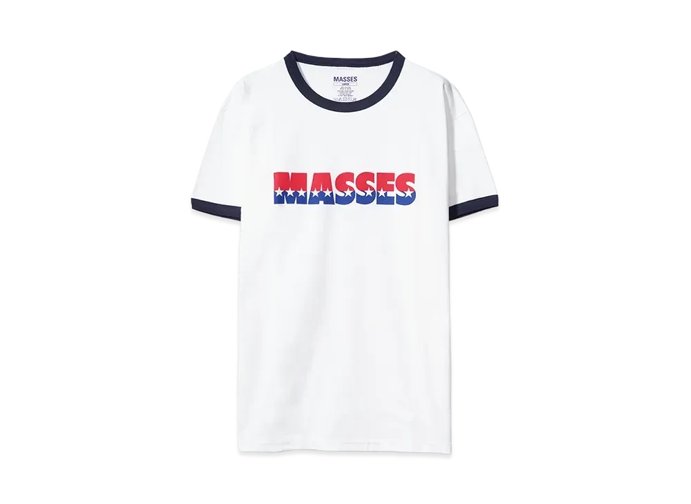 MASSES RINGER T-SHIRT STAR "WHITE/NAVY"