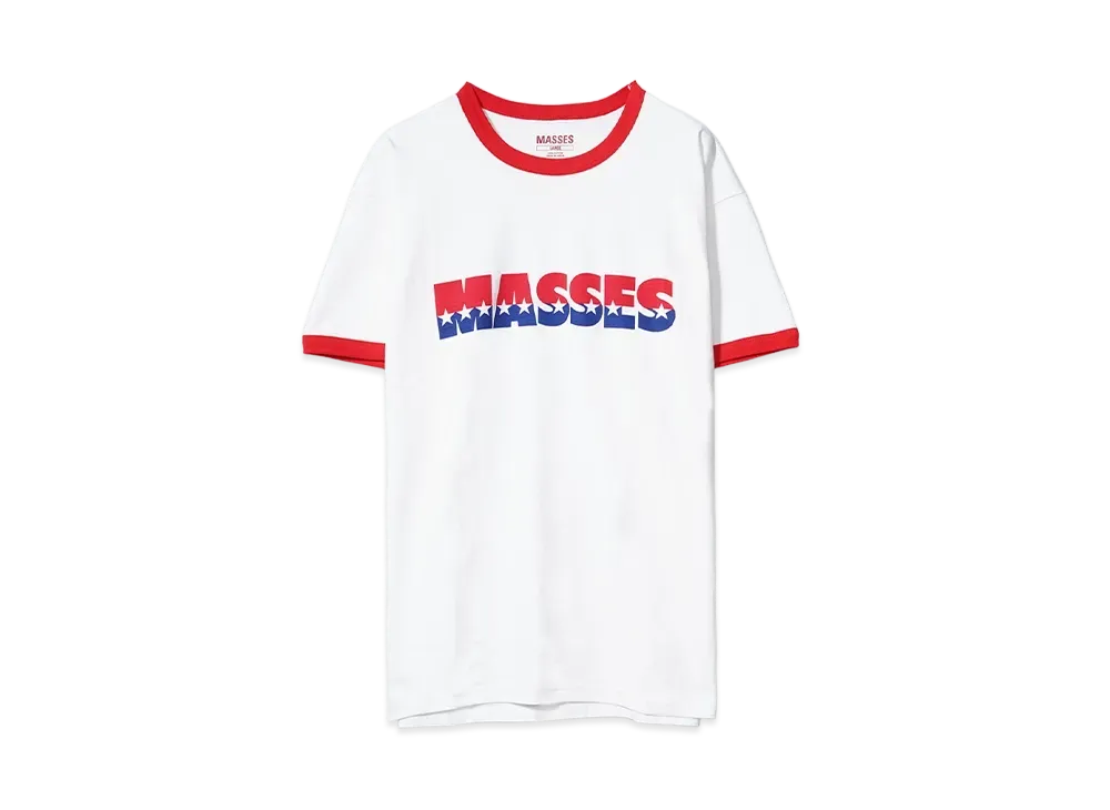 MASSES RINGER T-SHIRT STAR "WHITE/RED"