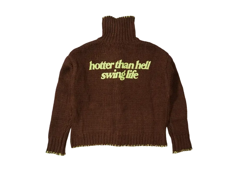 HTH stitch stand cardigan "BROWN"