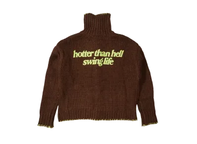 HTH stitch stand cardigan "BROWN"