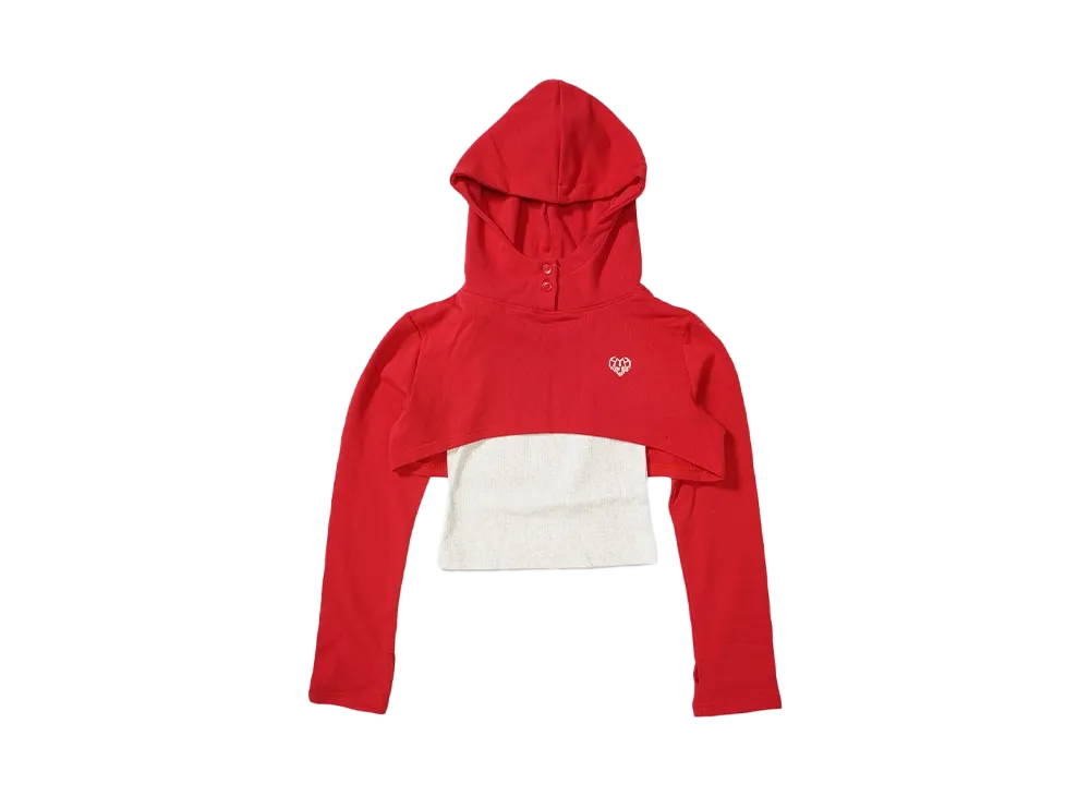 HTH layered hoodie "RED"