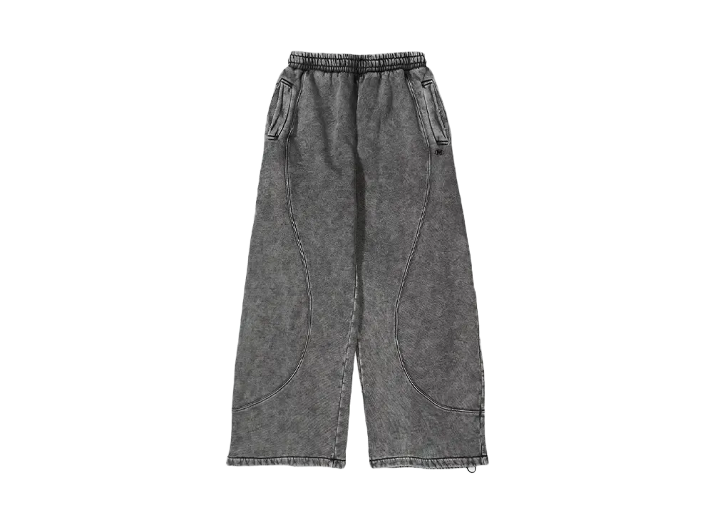 HTH Vintage Curve switching sweat pants "BLACK"