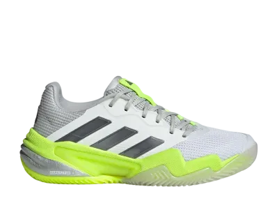 adidas Women's Barricade 13 Clay Tennis "Cloud White/Iron Metallic/Lucid Lemon"