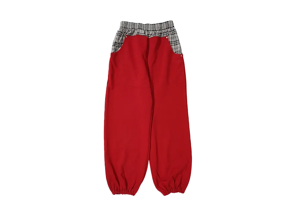 HTH Check pattern sweat pants "RED"