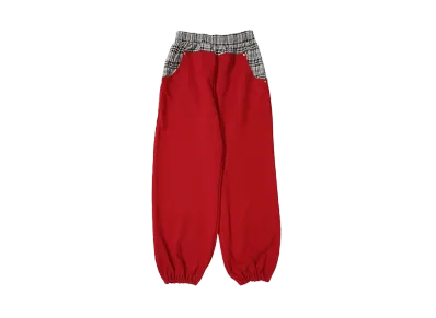 HTH Check pattern sweat pants "RED"