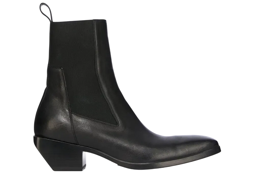 リックオウエンス ハリウッド ヒール シルバーブーツ "ブラック"