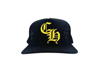 Chrome Hearts 5-Panel Cap With Cross Patch "Black/Yellow"