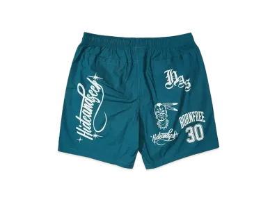 Hide and Seek Cursive Logo Beach Short "GREEN"