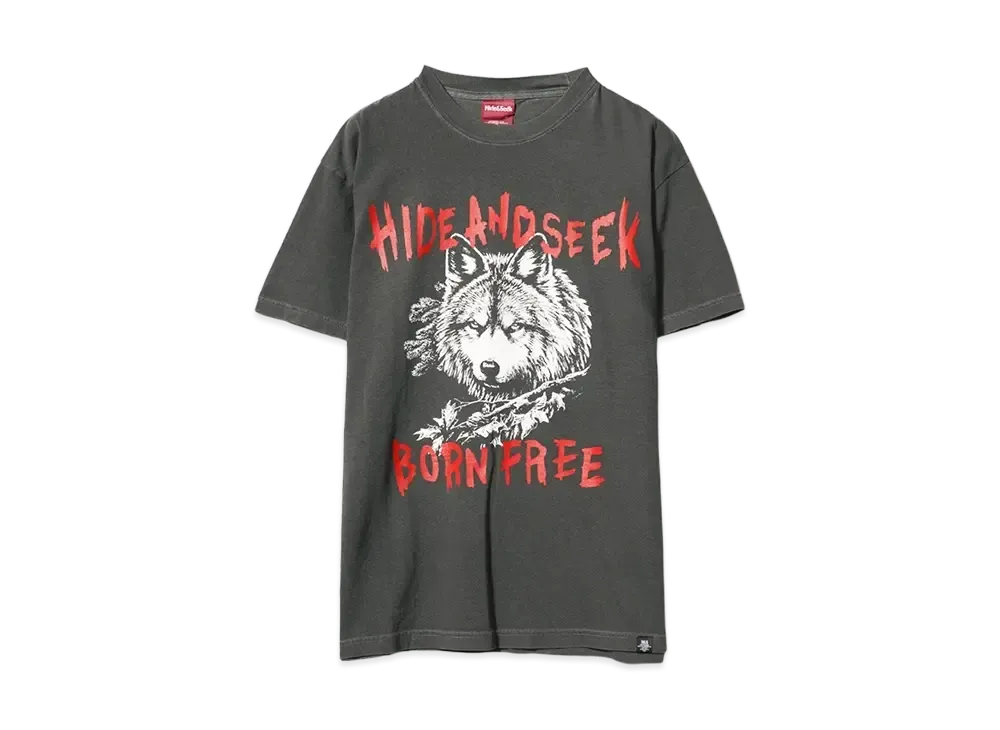Hide and Seek Wolf S/S Tee (Front) "D-BLACK"