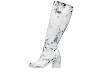 Maison Margiela Women's Tabi Bianchetto Knee-High Boots "Black/White"