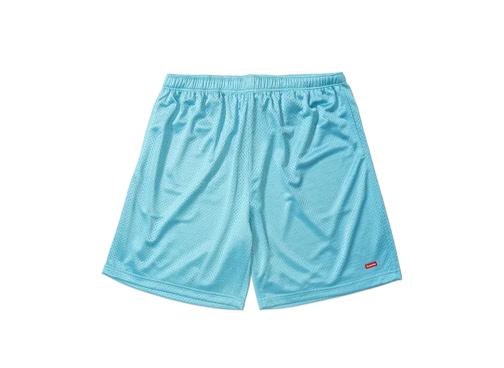 Supreme Small Box Baggy Mesh Short "Cyan"