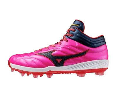 ミズノ クッションレボプロ ミッド TPU ワイド "ピンク/ネイビー"