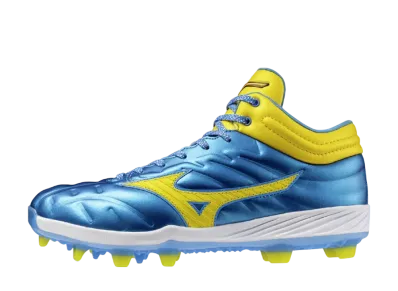 ミズノ クッションレボプロ ミッド TPU ワイド "ブルー/イエロー"