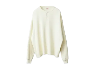 Healthknit Waiper Exclusive Super Heavy Waffle L/S Henley Neck T-shirt Relaxed Fit "Off"