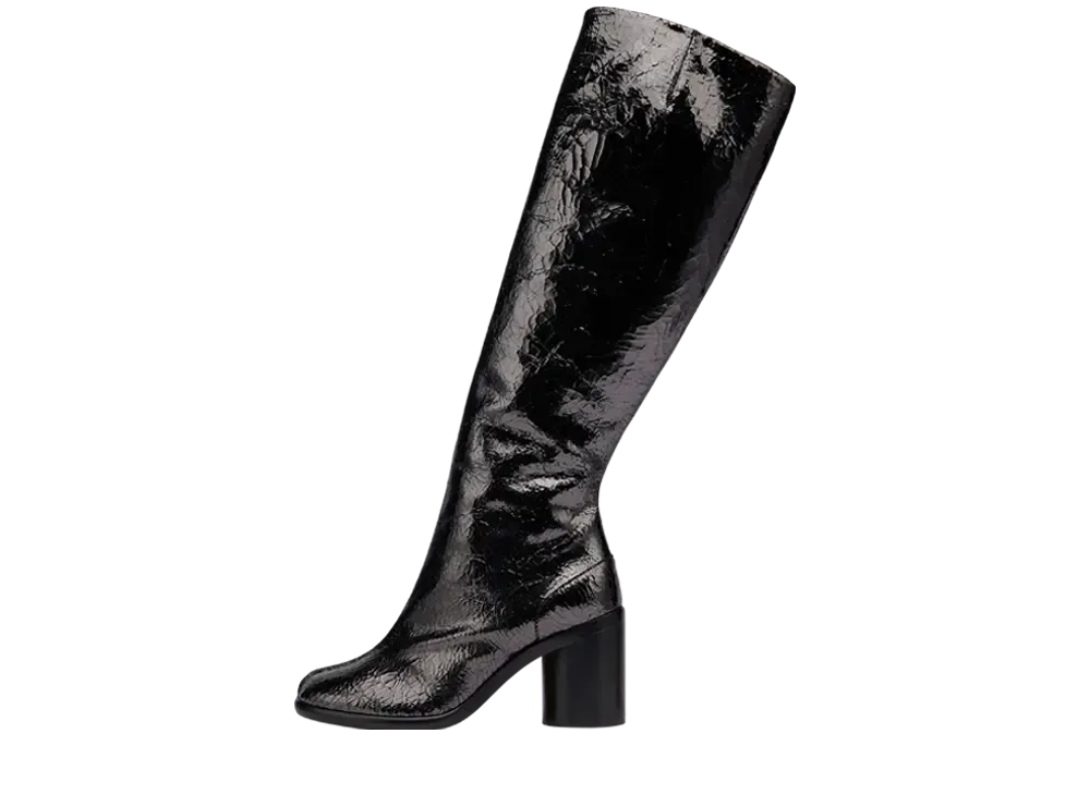 メゾンマルジェラ ウィメンズ タビ ブロークンミラー ロングブーツ "ダークグレー"