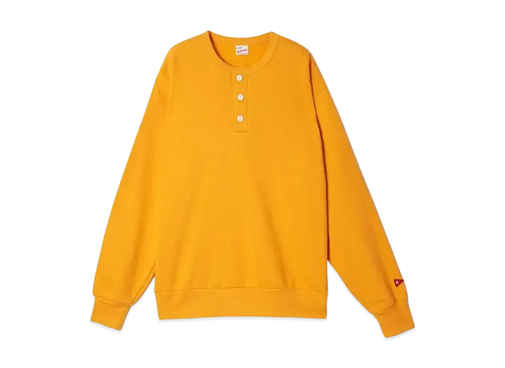 Healthknit Classic Sweat Henley Neck Long Sleeve "Mustard"