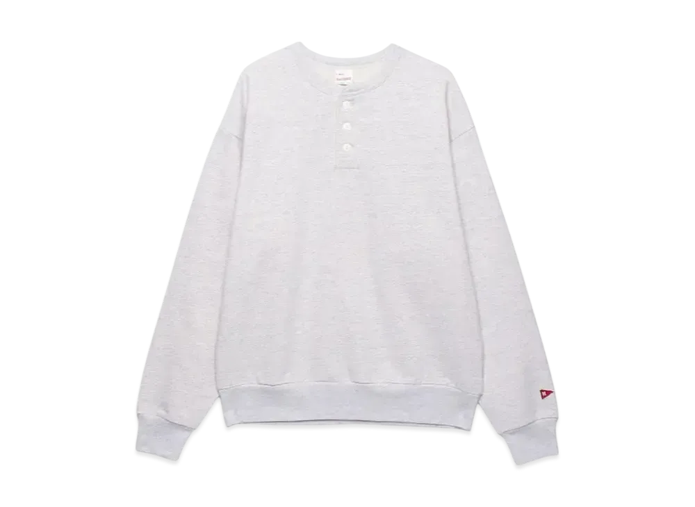 Healthknit Classic Sweat Henley Neck Long Sleeve "Ash Gray"