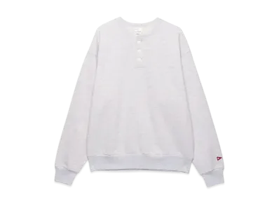 Healthknit Classic Sweat Henley Neck Long Sleeve "Ash Gray"