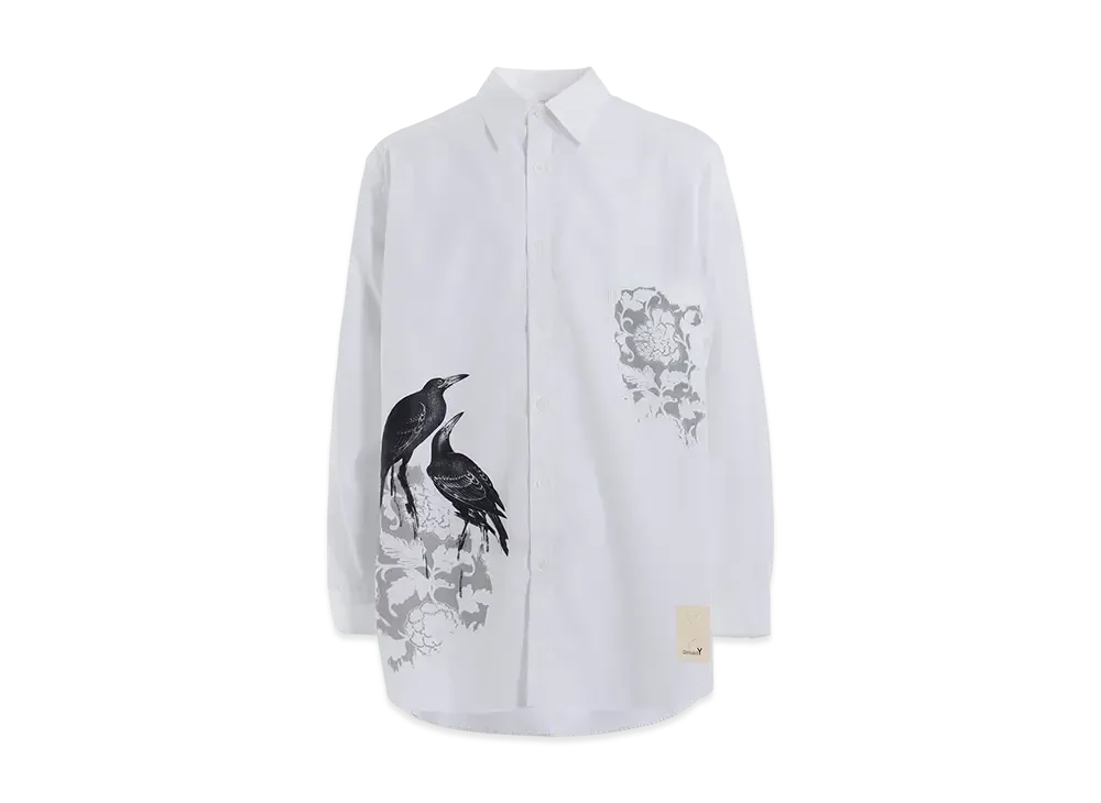 Ground Y Laforet Harajuku Limited Crow Print Graphic Shirt "White"