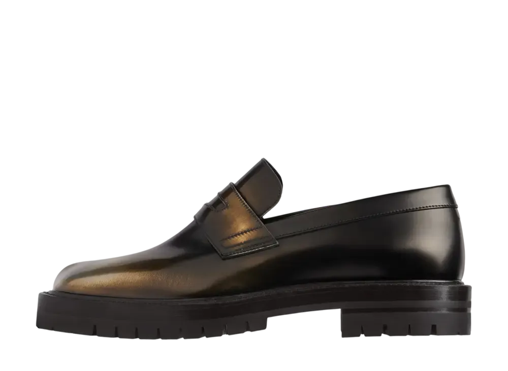 メゾンマルジェラ タビ カウンティ メタリック ローファー "シルバー"