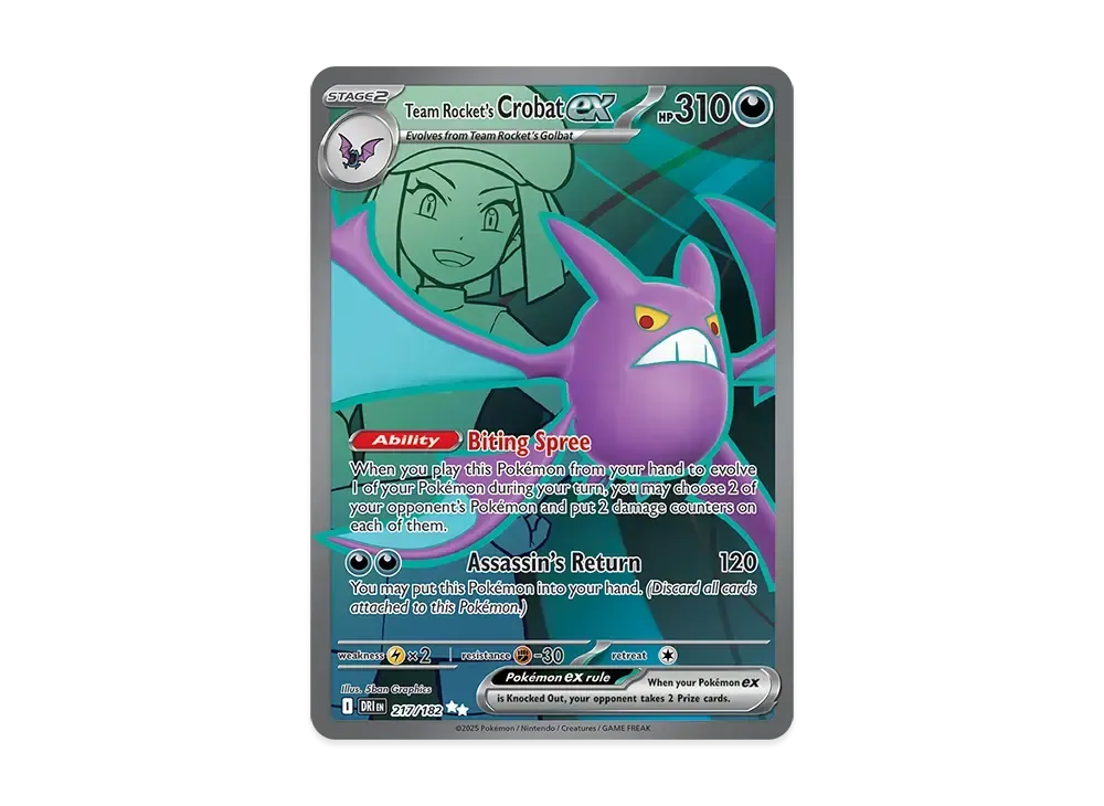 ロケット団のクロバットex UR [DRI EN 217/240]【英語版】(スカーレット&バイオレット「ダステンドライバルス」)