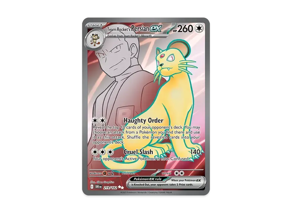 ロケット団のペルシアンex UR [DRI EN 219/240]【英語版】(スカーレット&バイオレット「ダステンドライバルス」)