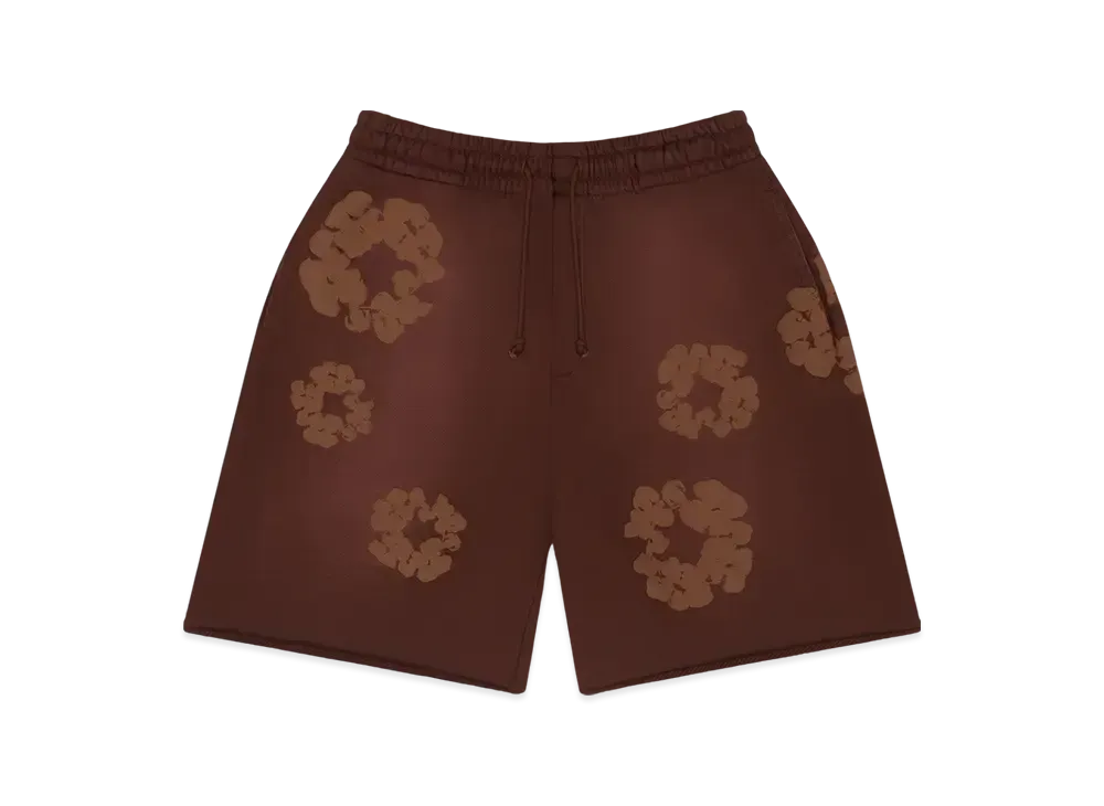 DENIM TEARS Mono Cotton Wreath Sweat Shorts "Brown"