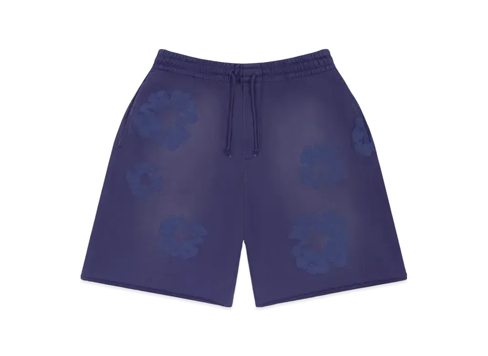 DENIM TEARS Mono Cotton Wreath Sweat Shorts "Washed Blue"