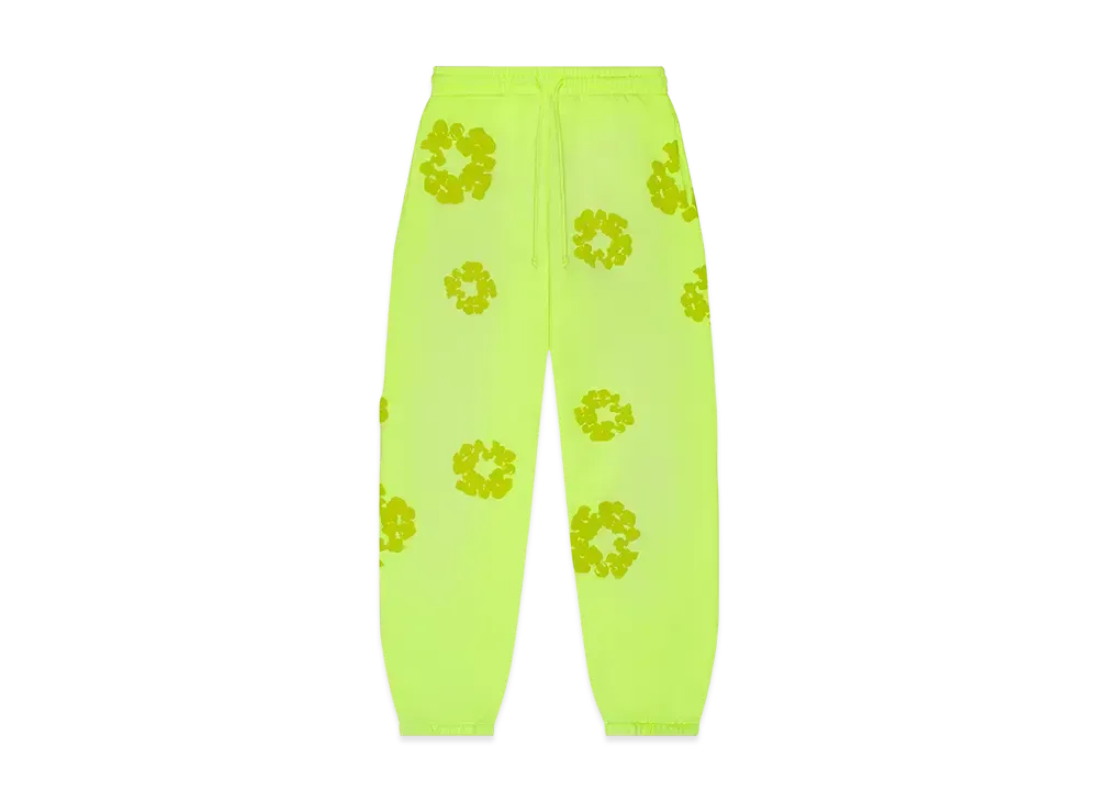 DENIM TEARS Mono Cotton Wreath Sweatpants "Neon Green"