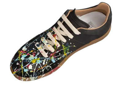 メゾンマルジェラ ペイント レプリカ スニーカー "ブラック"